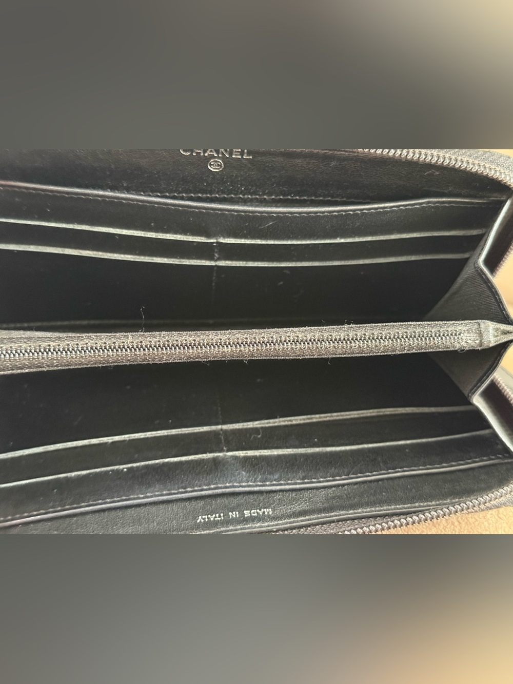 CHANEL Bicolore Quilted CC Logo Lambskin Zip Around Long Wallet - Picture 8 of 12